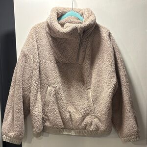 Athleta light beige Sherpa Pull Over